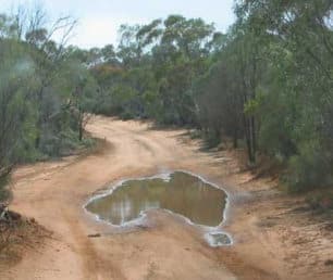 puddle in shape of Australia
