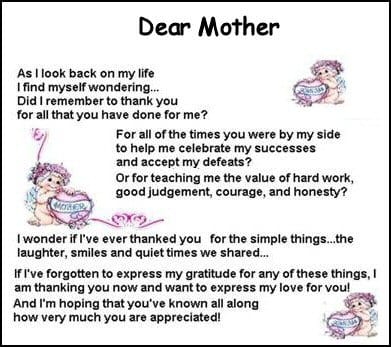 Mothers day poem