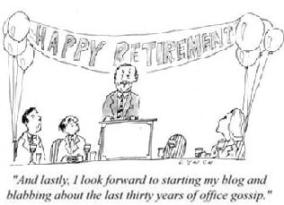 retirement gossip cartoon