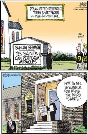 NFL saints cartoon