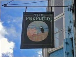 Pig Puffin Sign